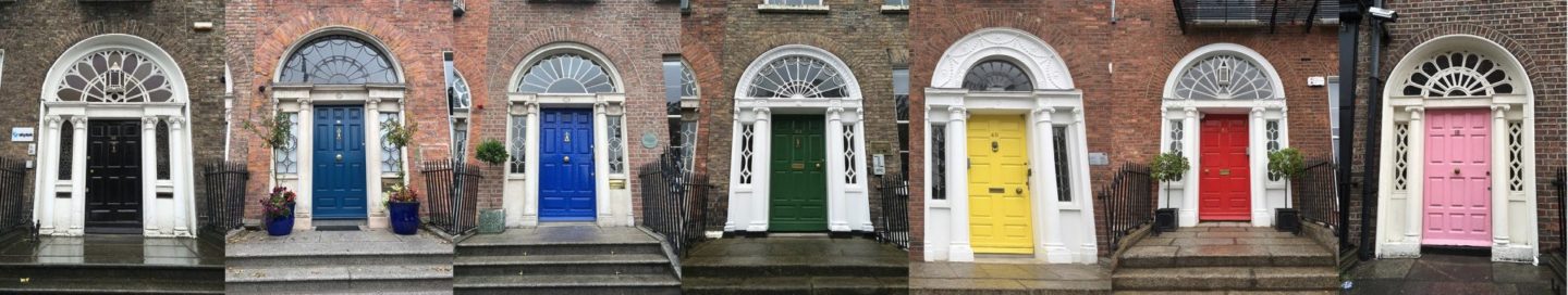 colourful doors of merrion square