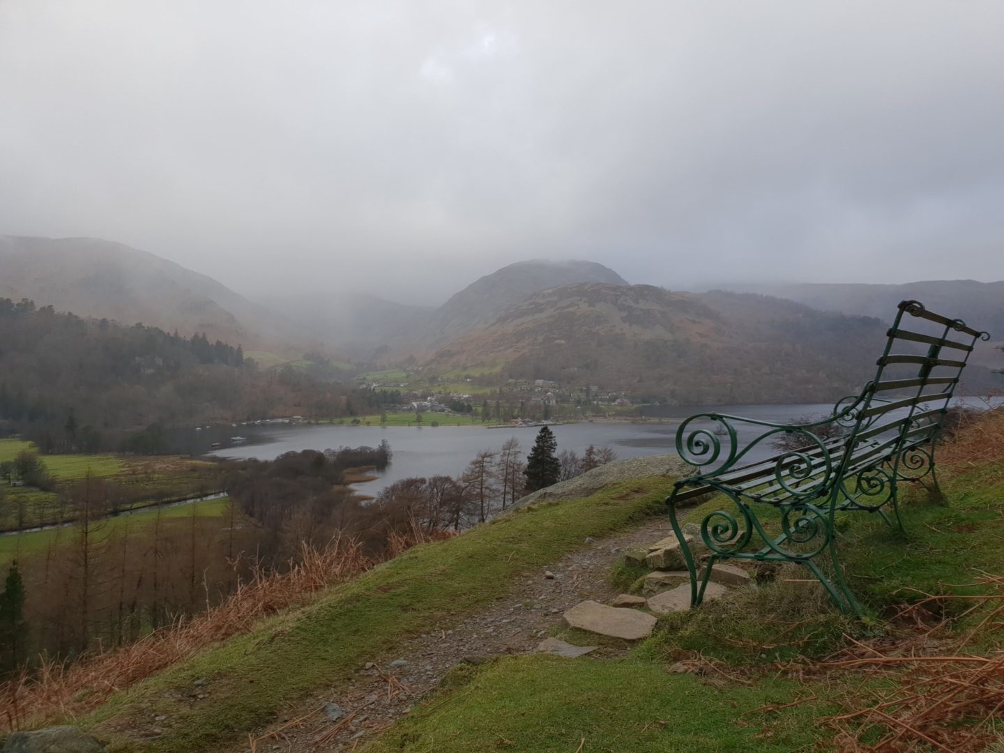 A bench overlooking Ullswater
