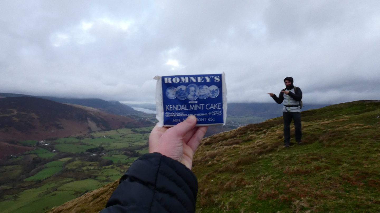 Eating mintcake during our week in the lake district